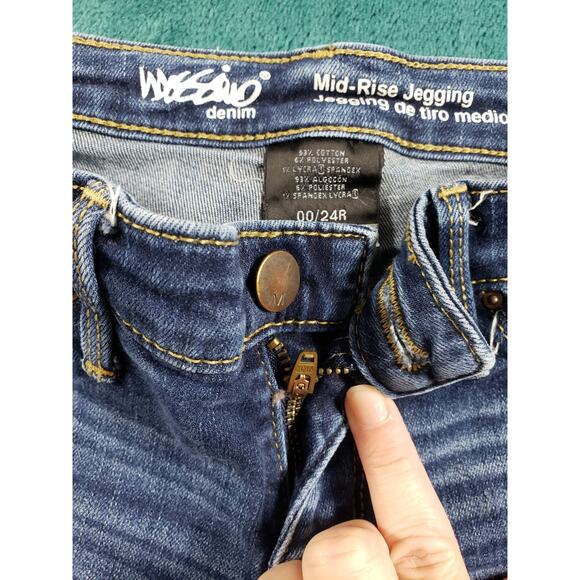 Mossimo Jeans Size 00 Womens Blue Stretch Denim Pants Ladies Mid Rise Jegging - Picture 4 of 11